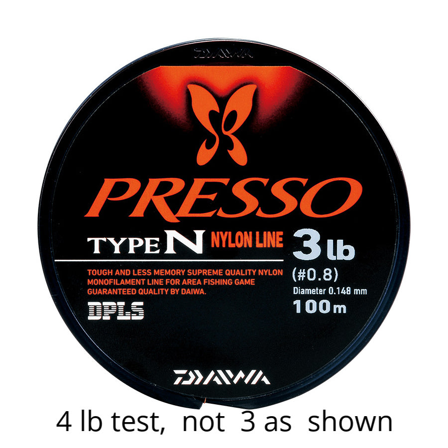 Daiwa Presso Type N 3lb spool. Image contains text that reads 