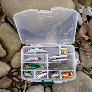 Meiho Fly Case F holds multiple lures, making it excellent for spin fishing.