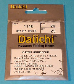 Daiichi 1110 Straight Eye Hooks, size 20